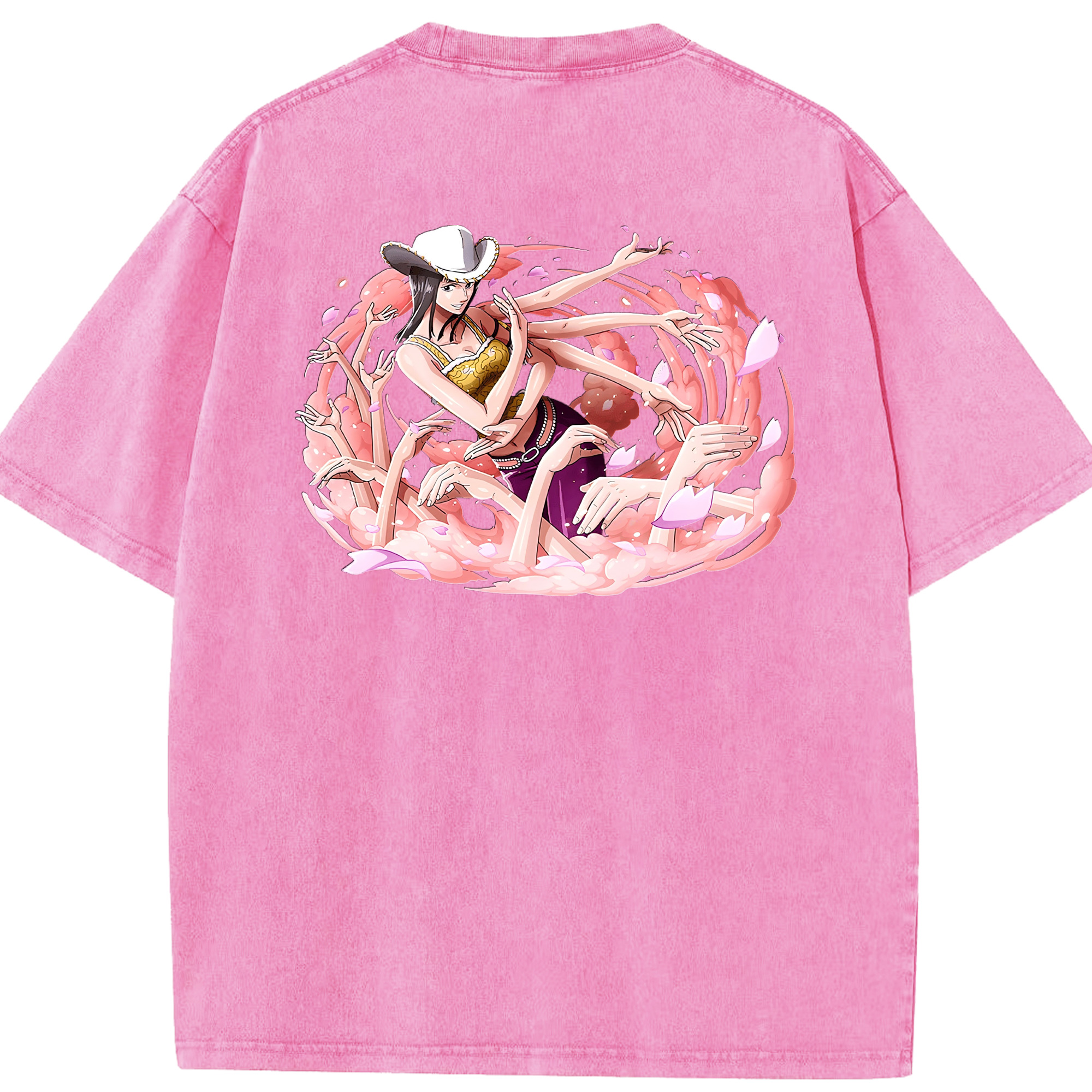 ワンピース ニコ・ロビン ONE PIECE Nico Robin 綿100% ヴィンテージ風 半袖Tシャツ（背面プリント）